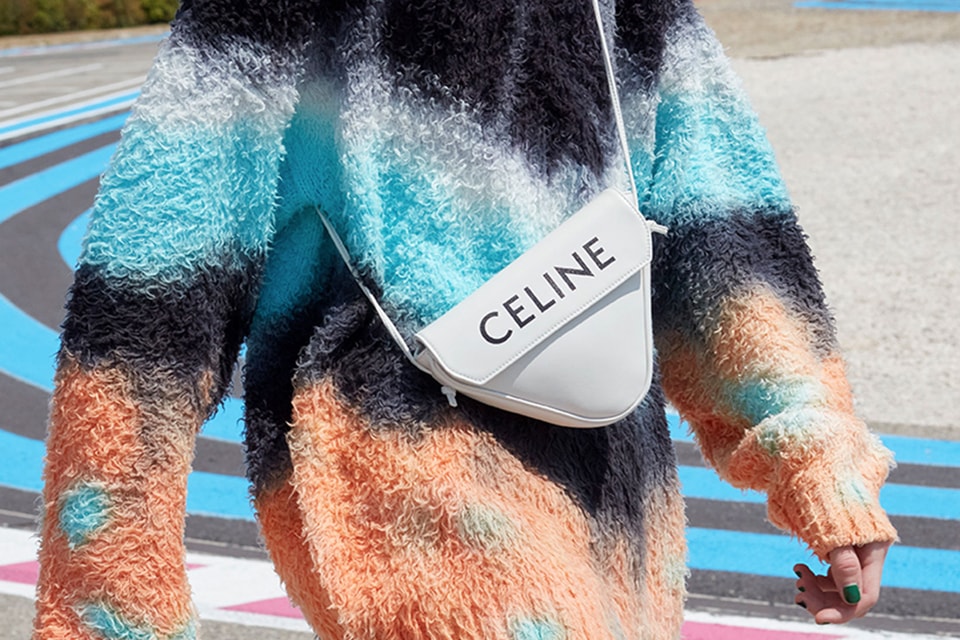 Men's Triangle Bag in Smooth calfskin with Celine print, CELINE