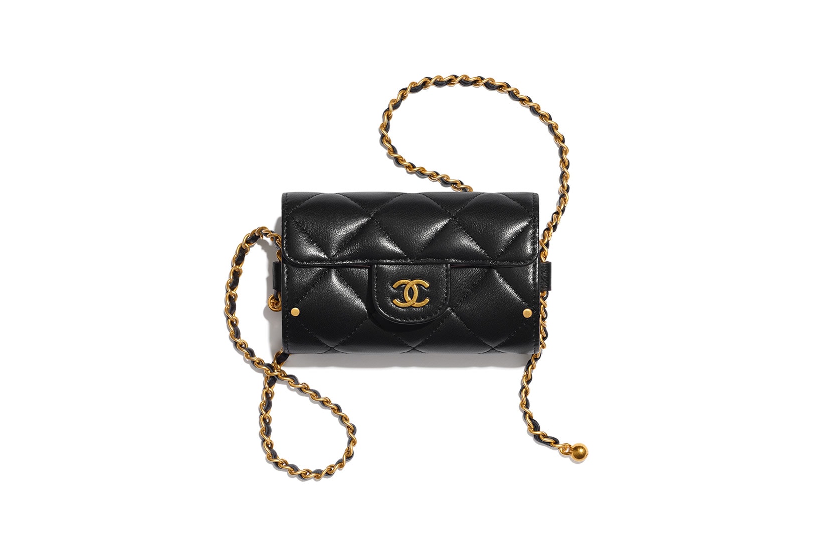 chanel metiers dart accessories collection front small handbag black gold