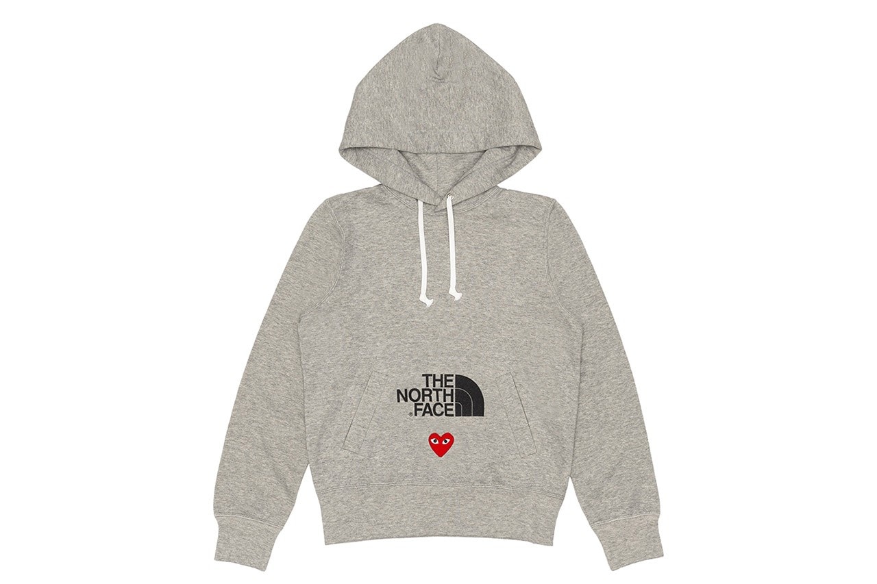comme des garcons play cdg together capsule the north face tnf hoodie