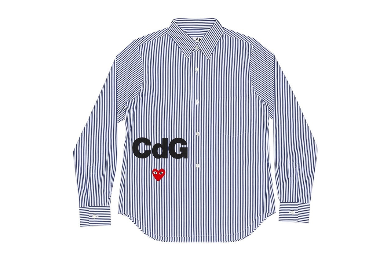 comme des garcons play cdg together capsule heart shirt stripes