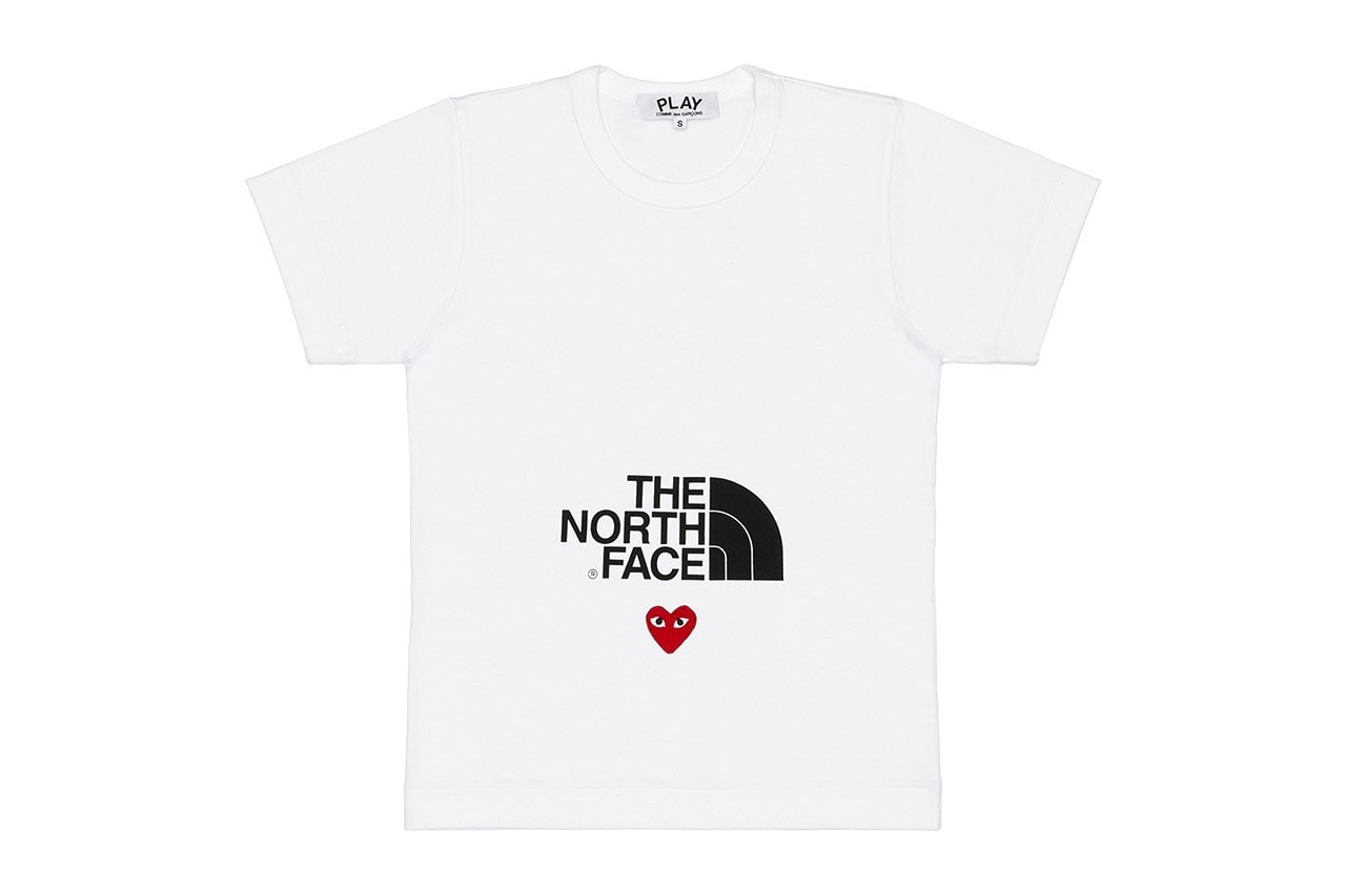 comme des garcons play cdg together capsule the north face tnf tshirt