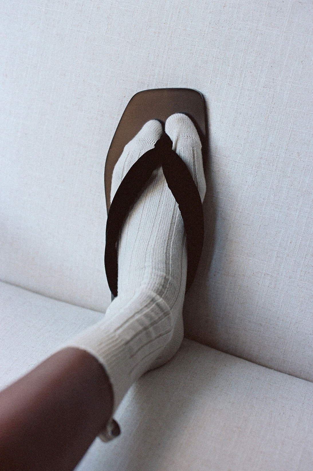 comme si the great indoors collection socks white flip flop sandals