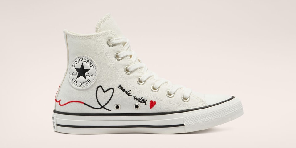 Converse shoes with love heart Clearance