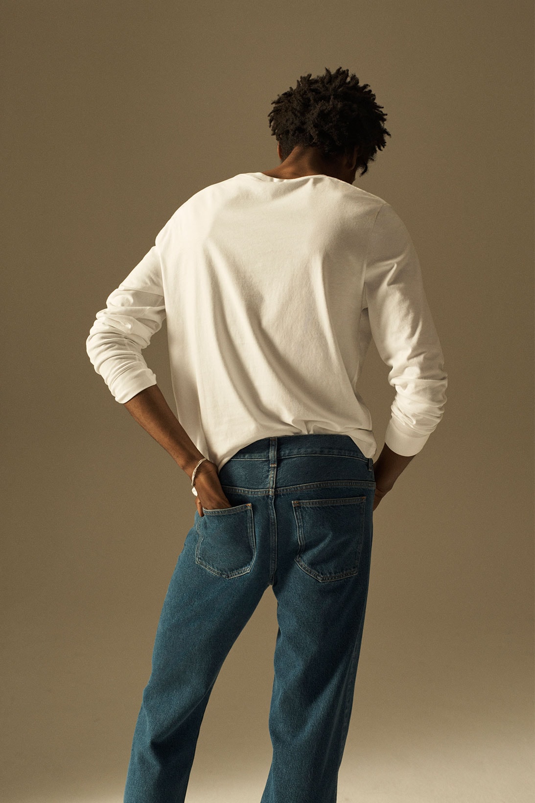 cos spring summer 2021 ss21 sustainable denim collection jeans white tee shirt