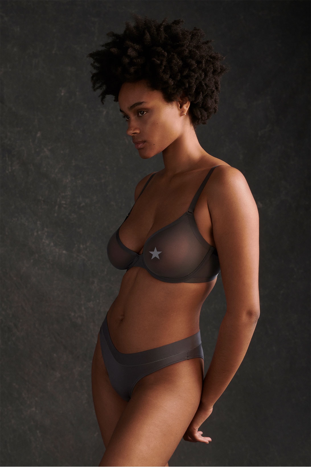 cuup lingerie underwear alma thomas art-inspired capsule gray slate sheer bra