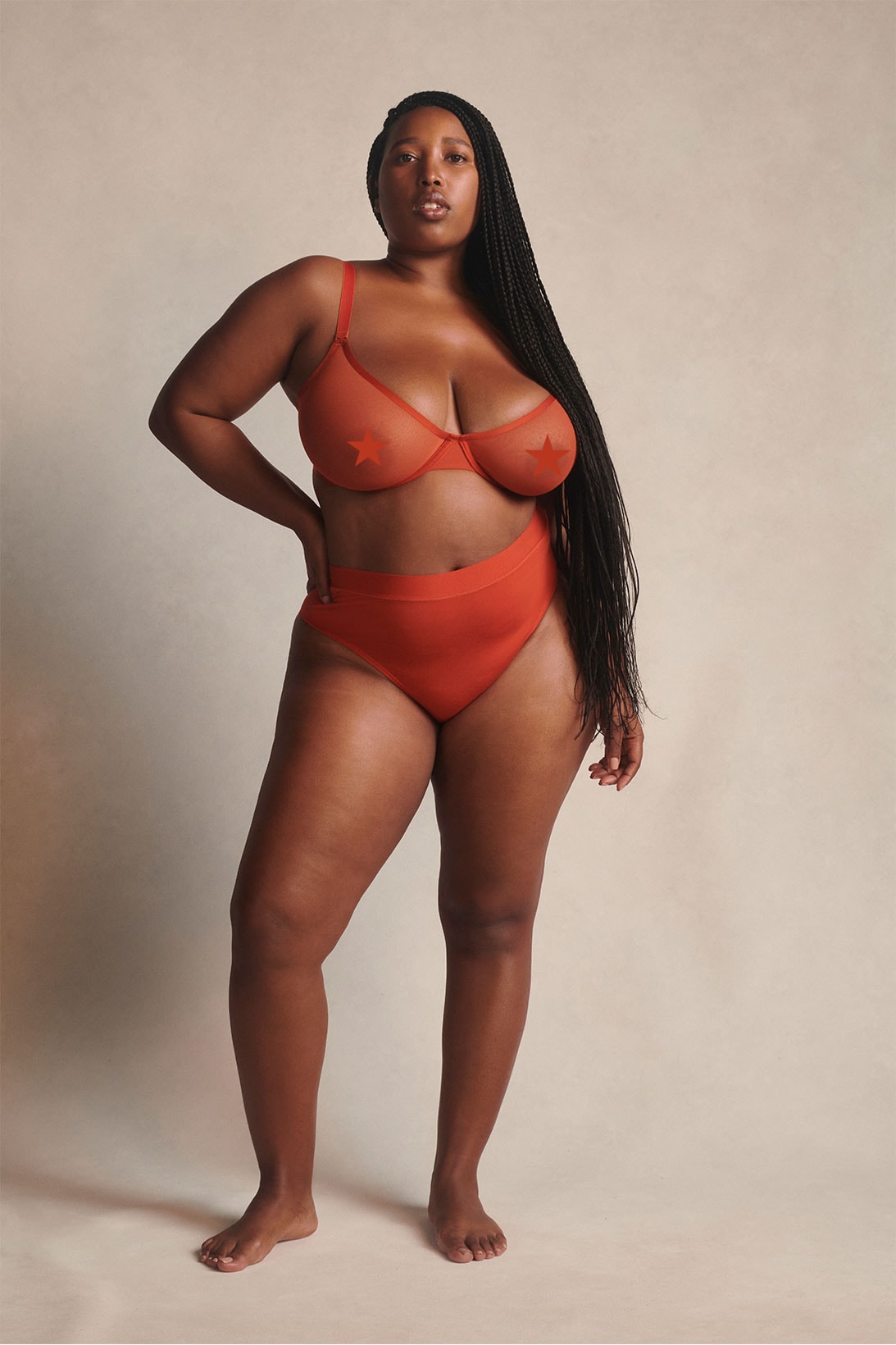 cuup lingerie underwear alma thomas art-inspired capsule bra briefs panties orange mars