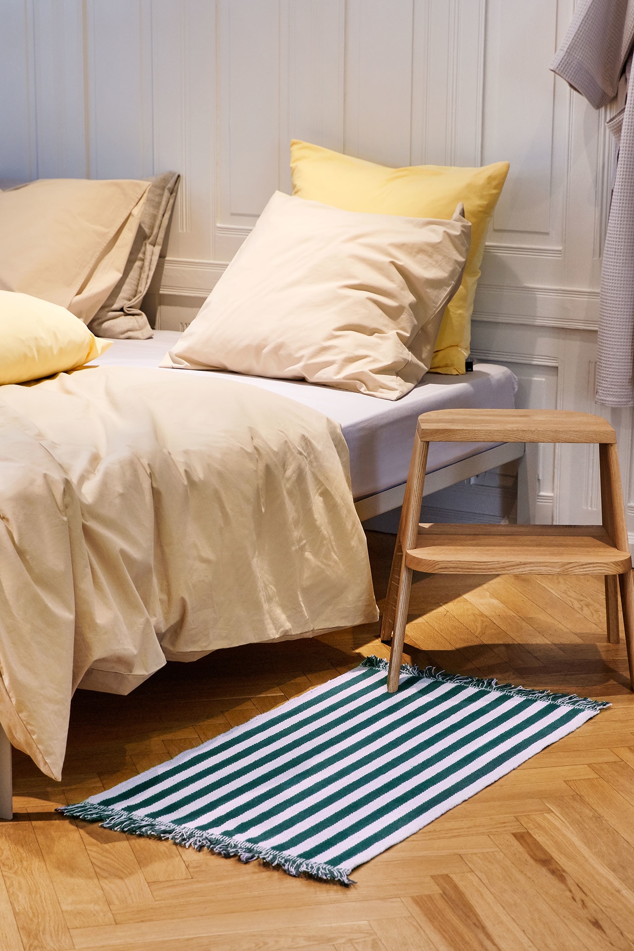 HAY Spring 2021 Home Decor Homeware Accessories Copenhagen Danish Scandinavian Design Stripes Rug Bedding Bed Sheets Side Table