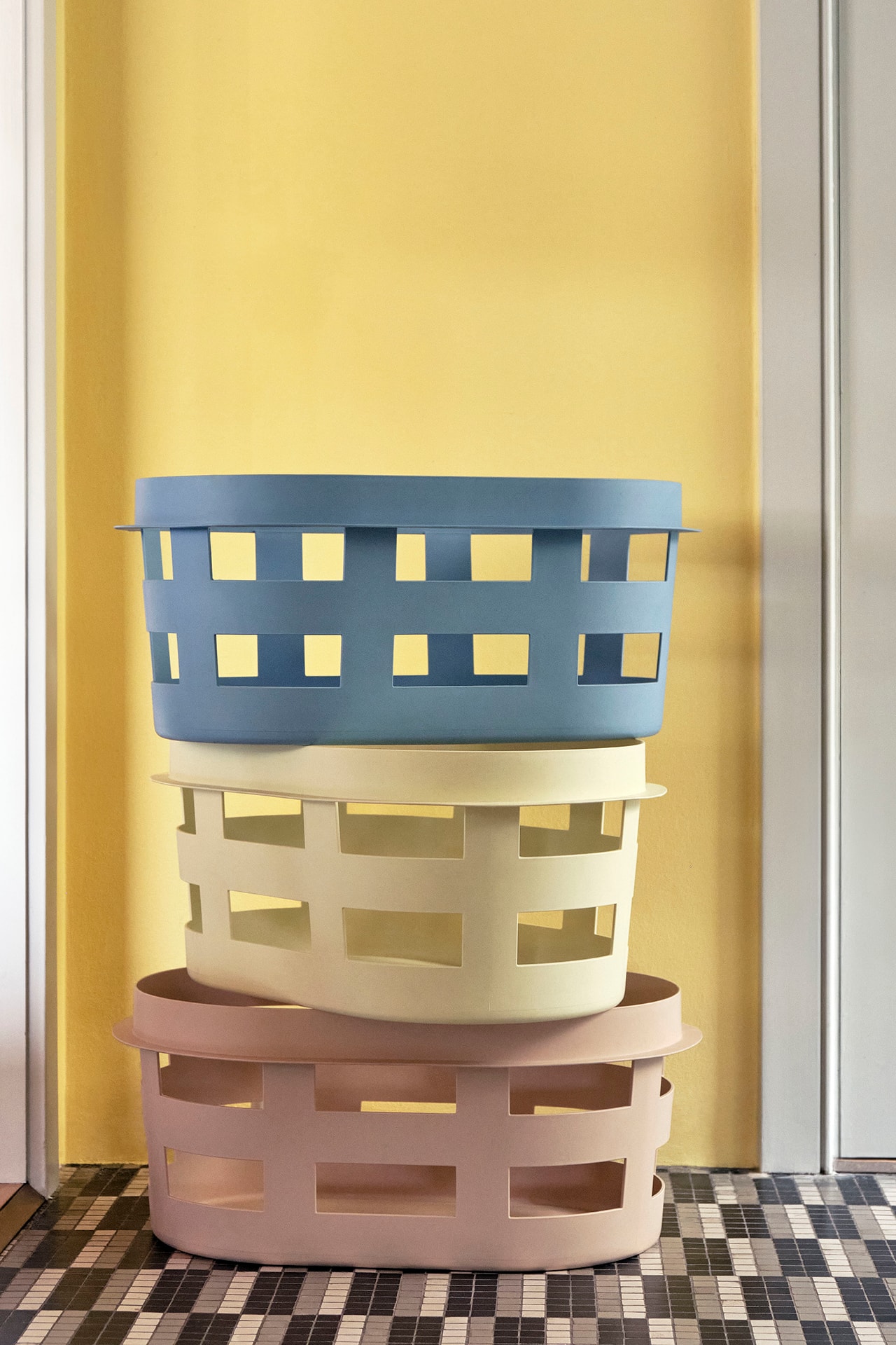 HAY Spring 2021 Home Decor Homeware Accessories Copenhagen Danish Scandinavian Design Baskets Laundry Blue Yellow Pink