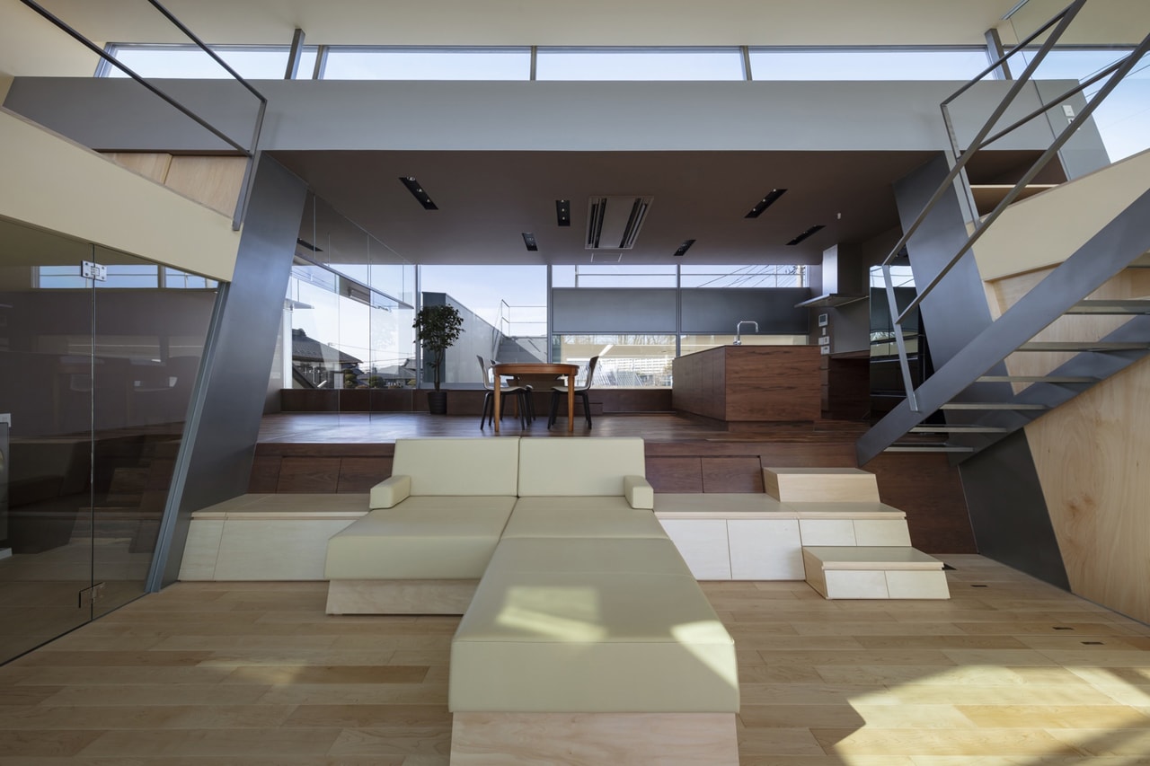 japan aisaka architects atelier house in tsukuba interior home design couch sofa