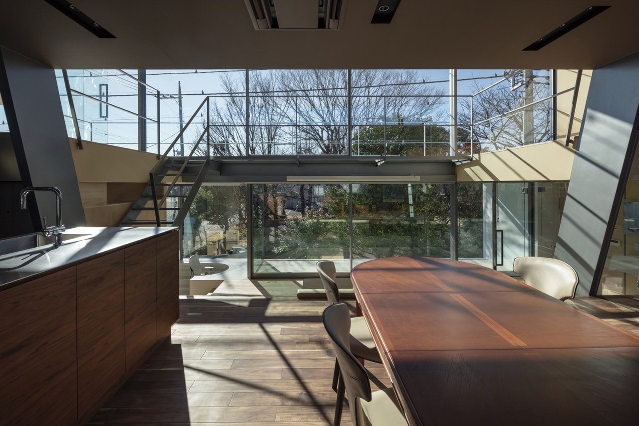japan aisaka architects atelier house in tsukuba interior home design table sink kitchen