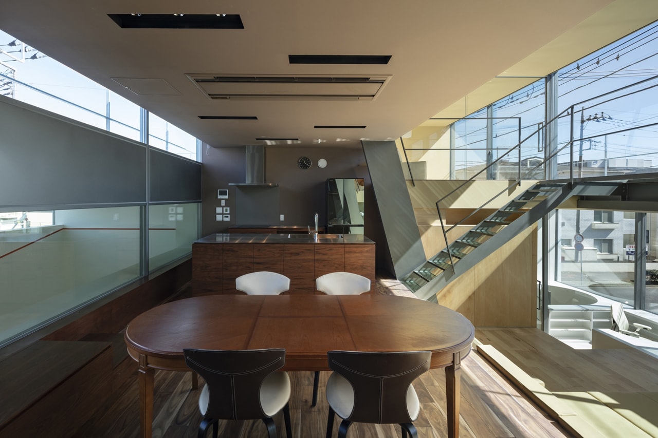 japan aisaka architects atelier house in tsukuba interior home design dining table kitchen