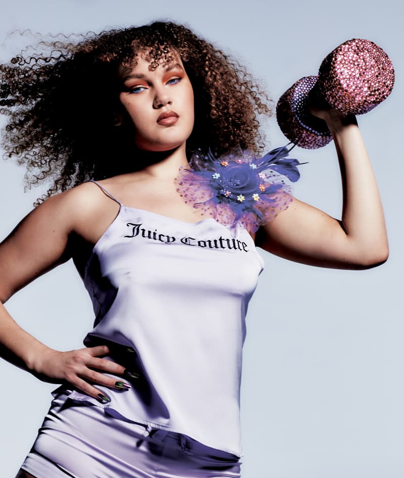 juicy couture spring summer ss21 campaign collection shiny glitter weight tank top
