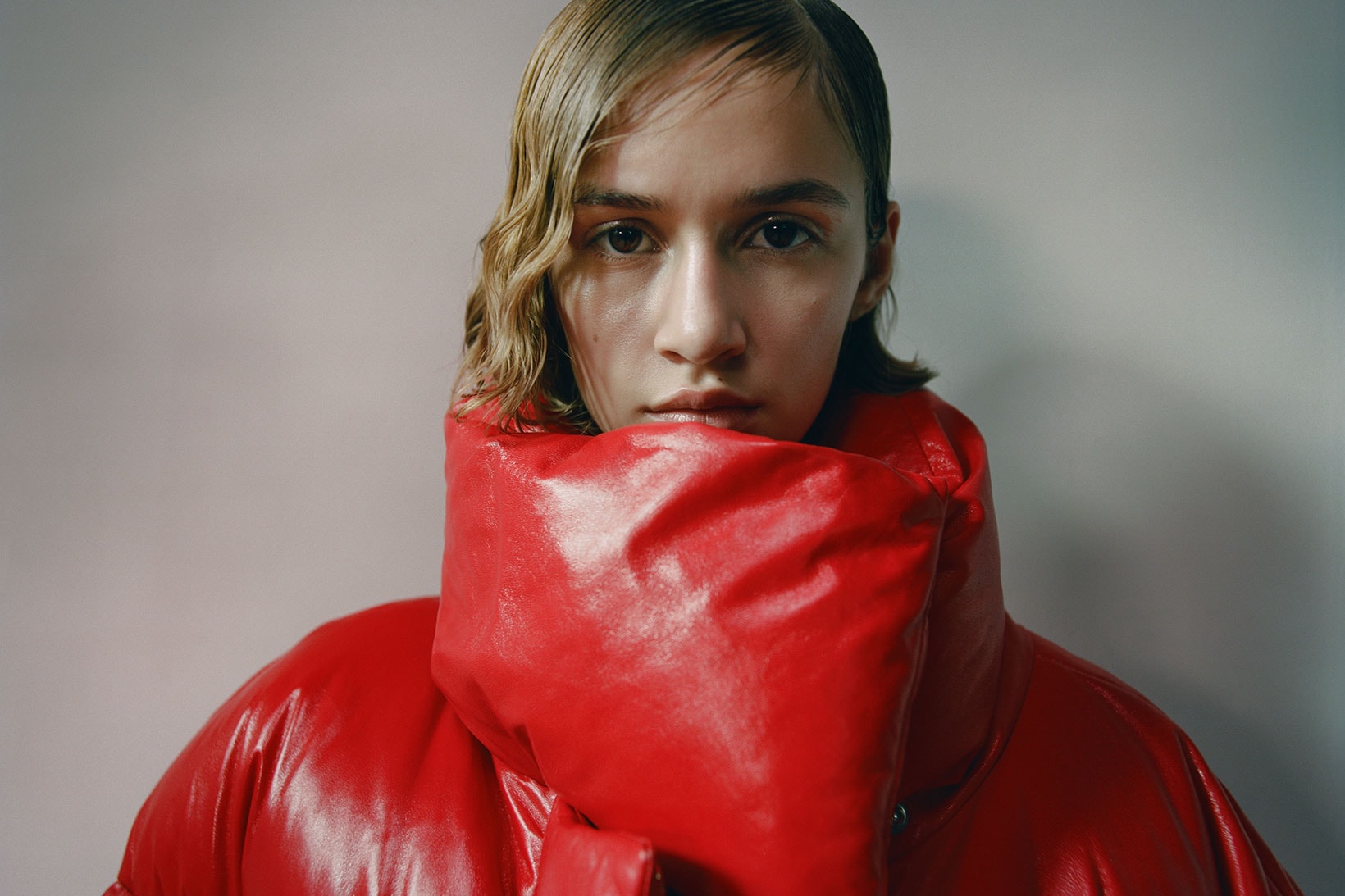 khaite fall winter 2021 fw21 collection lookbook red puffer coat jacket outerwear
