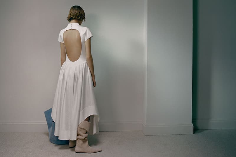 khaite fall winter 2021 fw21 collection lookbook backless draped dress