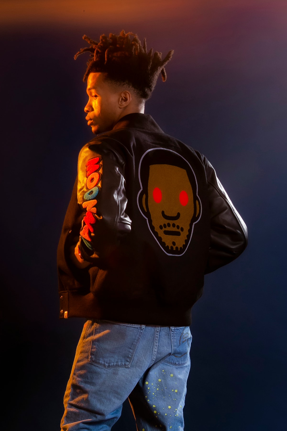 Kid Cudi x BAPE Collaboration Collection Varsity Jacket Moon Man
