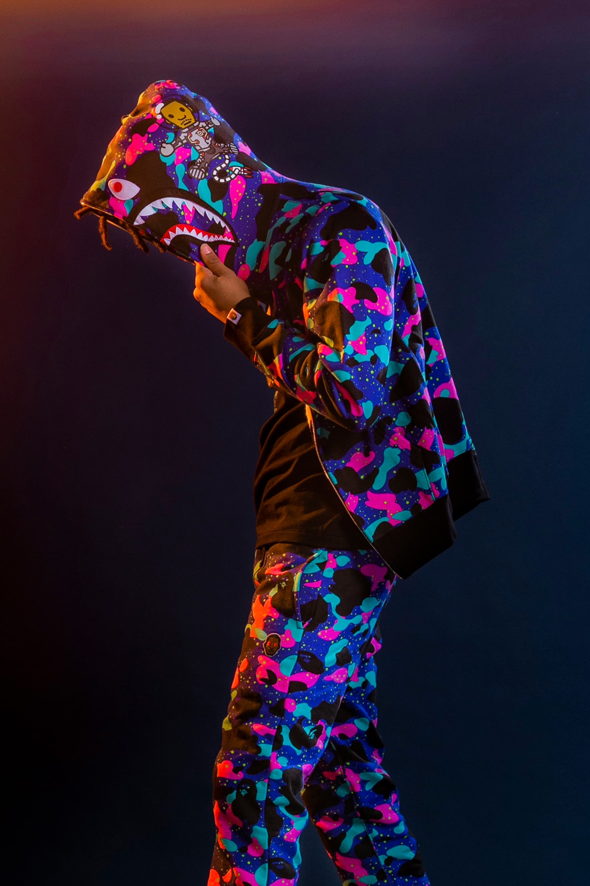 Kid Cudi x BAPE Collaboration Collection Varsity Jacket Moon Man
