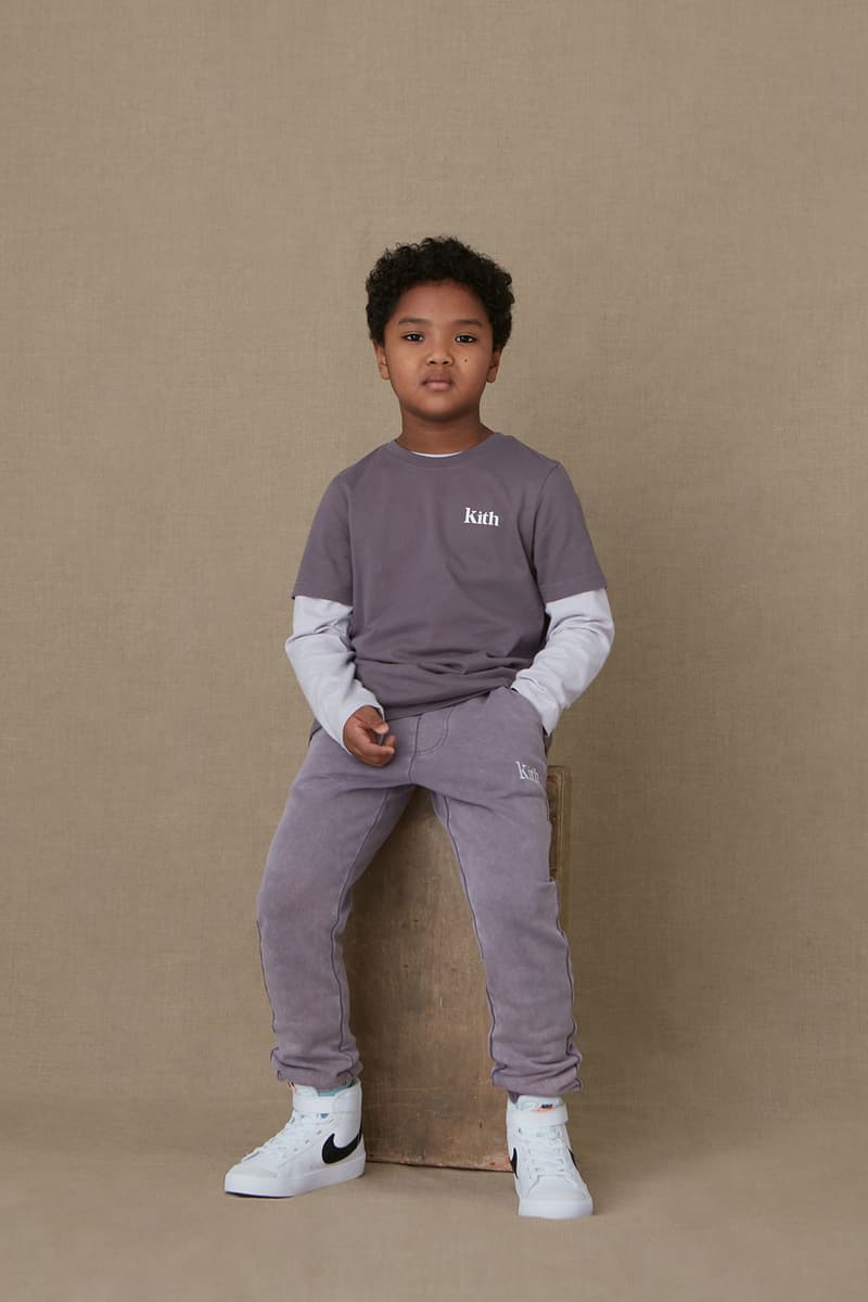 kith kids spring 2021 collection lookbook boy girl logo tshirt pants nike blazer