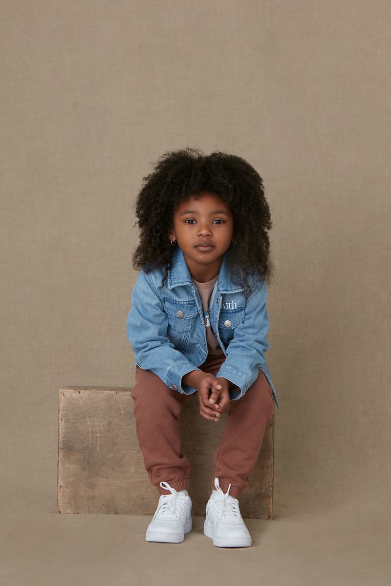 kith kids spring 2021 collection lookbook girl denim jacket