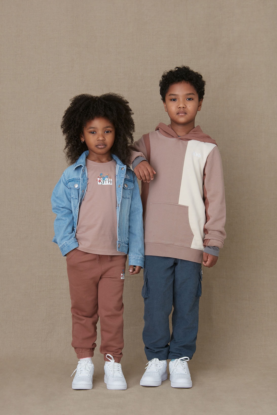 kith kids spring 2021 collection lookbook boy girl denim jacket jeans trousers