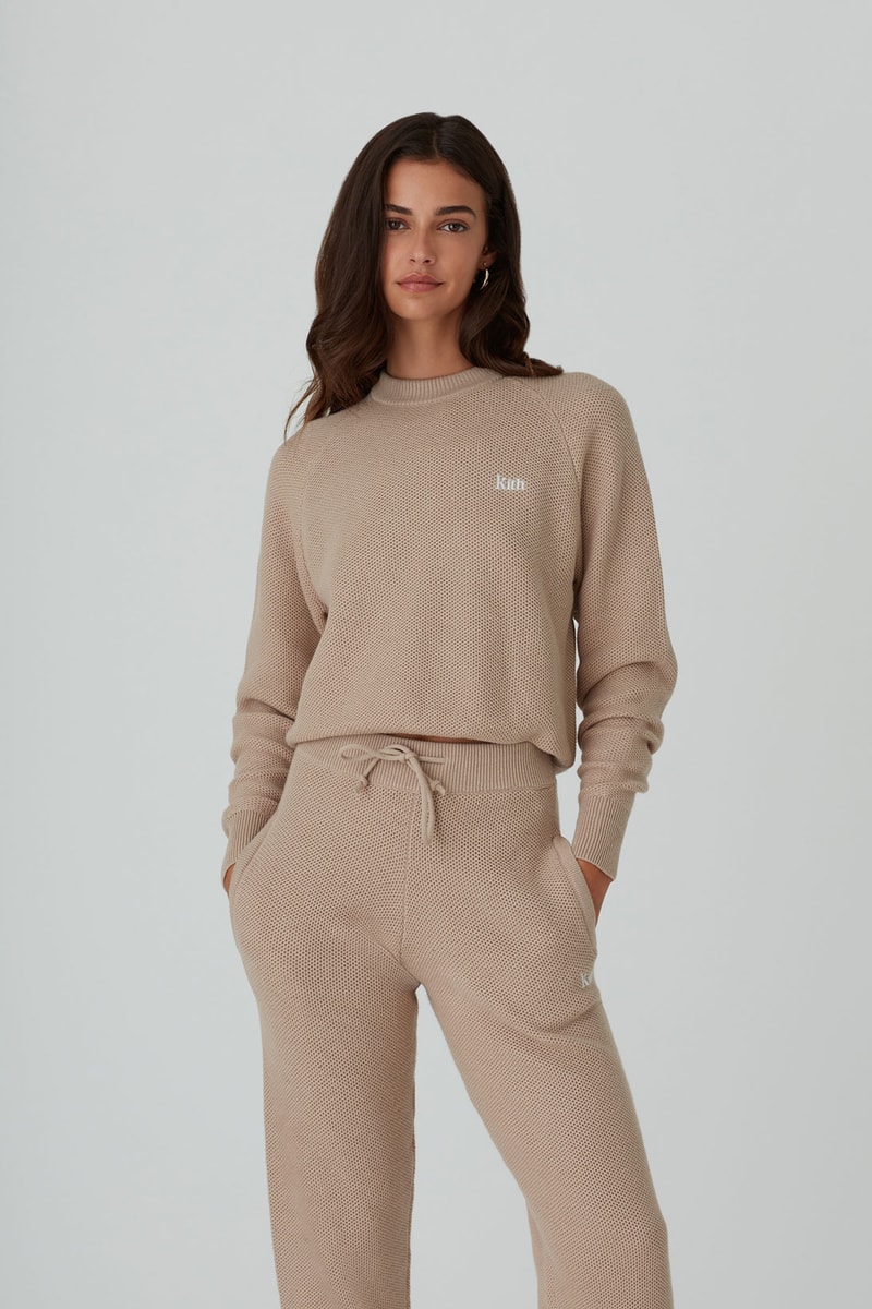 kith women spring 2021 collection beige sweater pants trousers