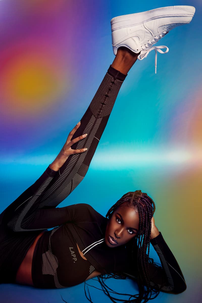 Leomie Anderson LAPP Athleisure Sportswear Activewear Brand Campaign Leggings Sports Bra Top Black British Model Designer Entrepreneur