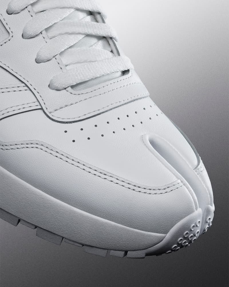 maison margiela reebok classic leather tabi toe sneakers collaboration details upper