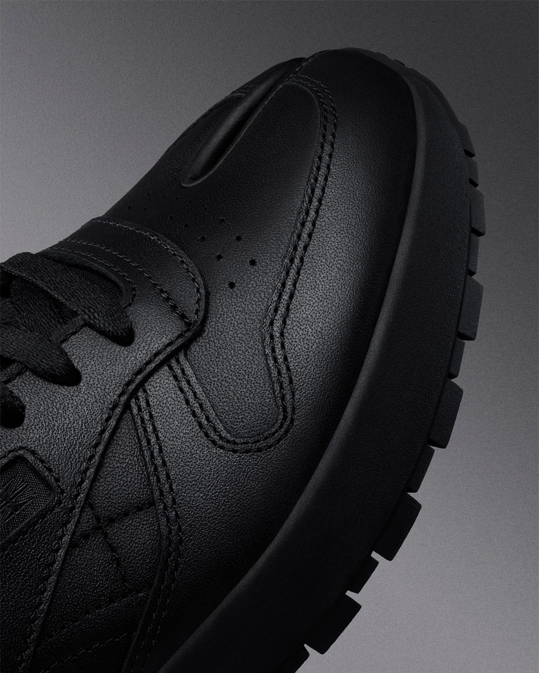 maison margiela reebok classic leather tabi toe sneakers collaboration black details