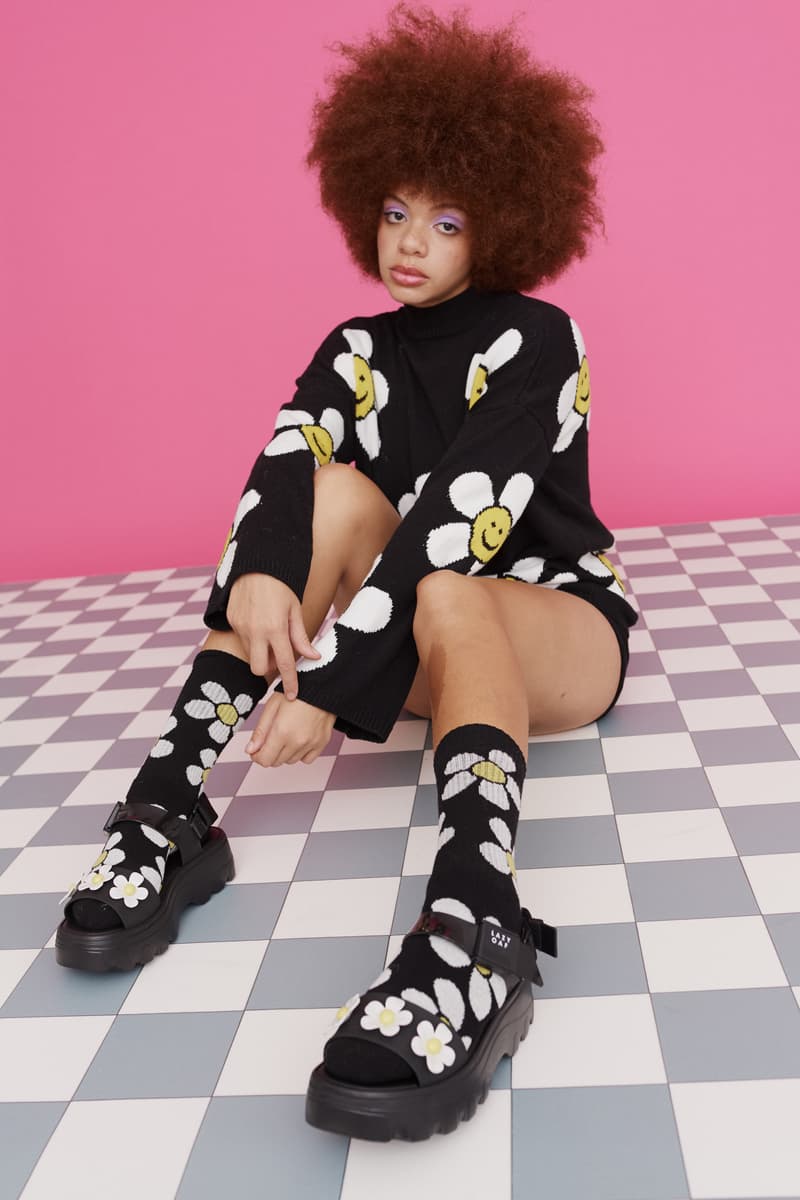melissa lazy oaf jelly platform sandals collaboration daisy sweater socks