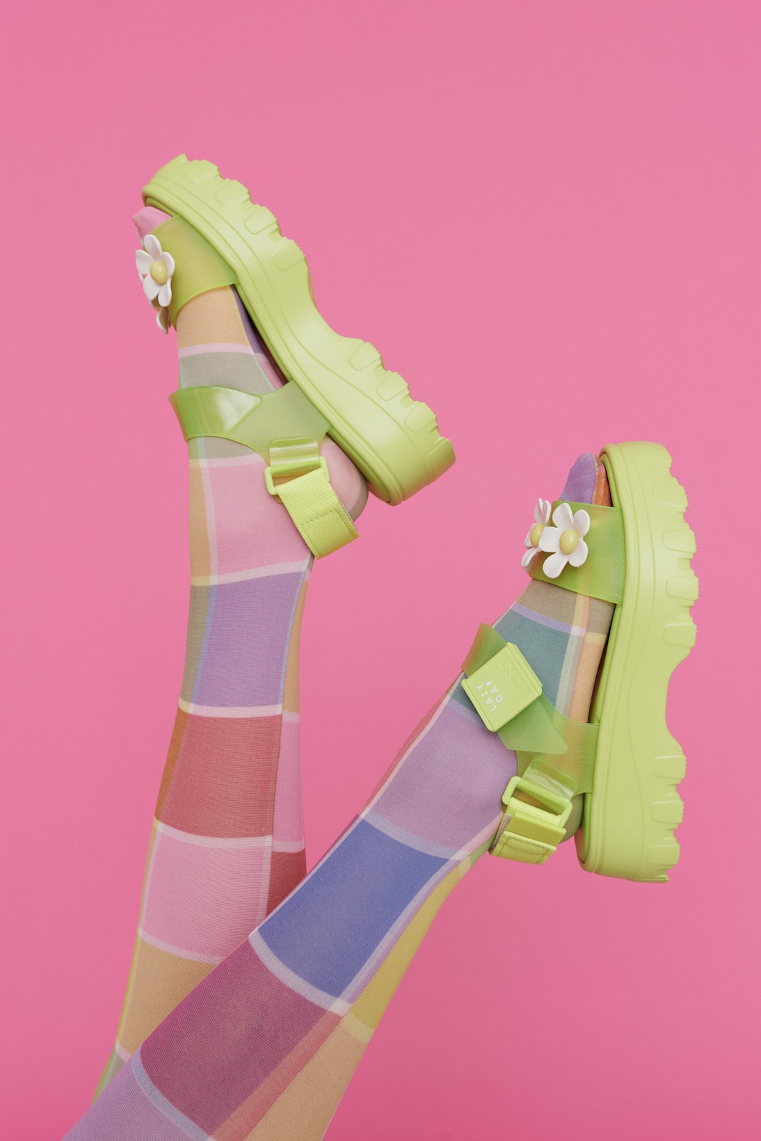 Melissa x Lazy Oaf Jelly Platform Sandals Green