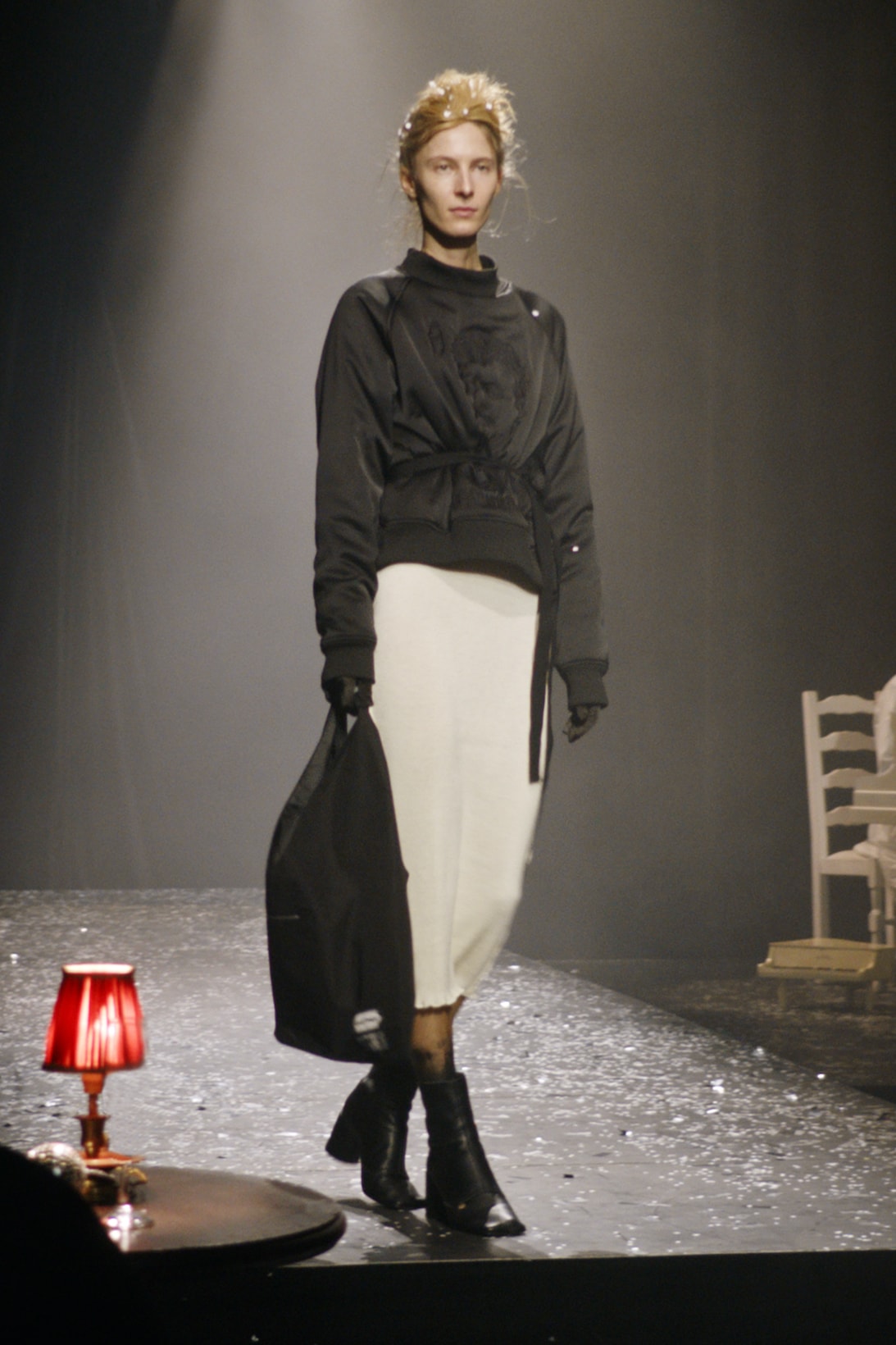 mm6 maison margiela fall winter collection paris fashion week pfw outerwear jacket skirt eastpak backpack