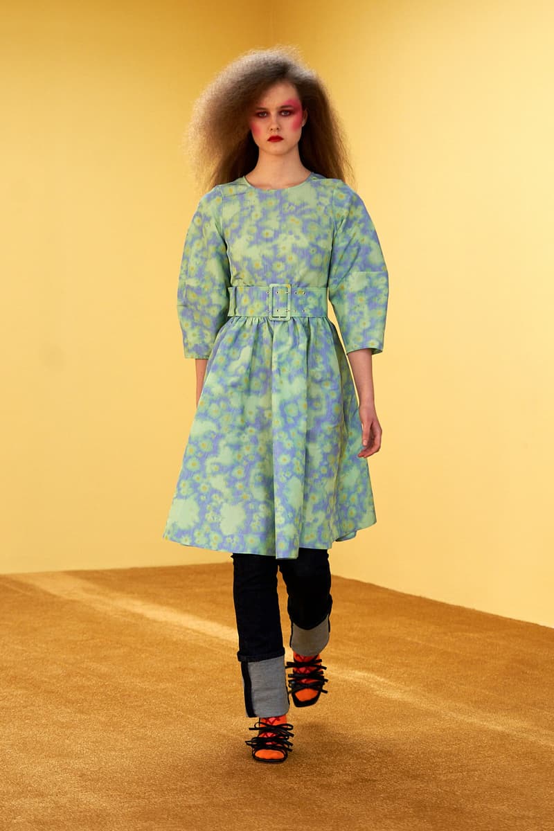 molly goddard fall winter 2021 fw21 collection london fashion week lfw pattern print dress jeans