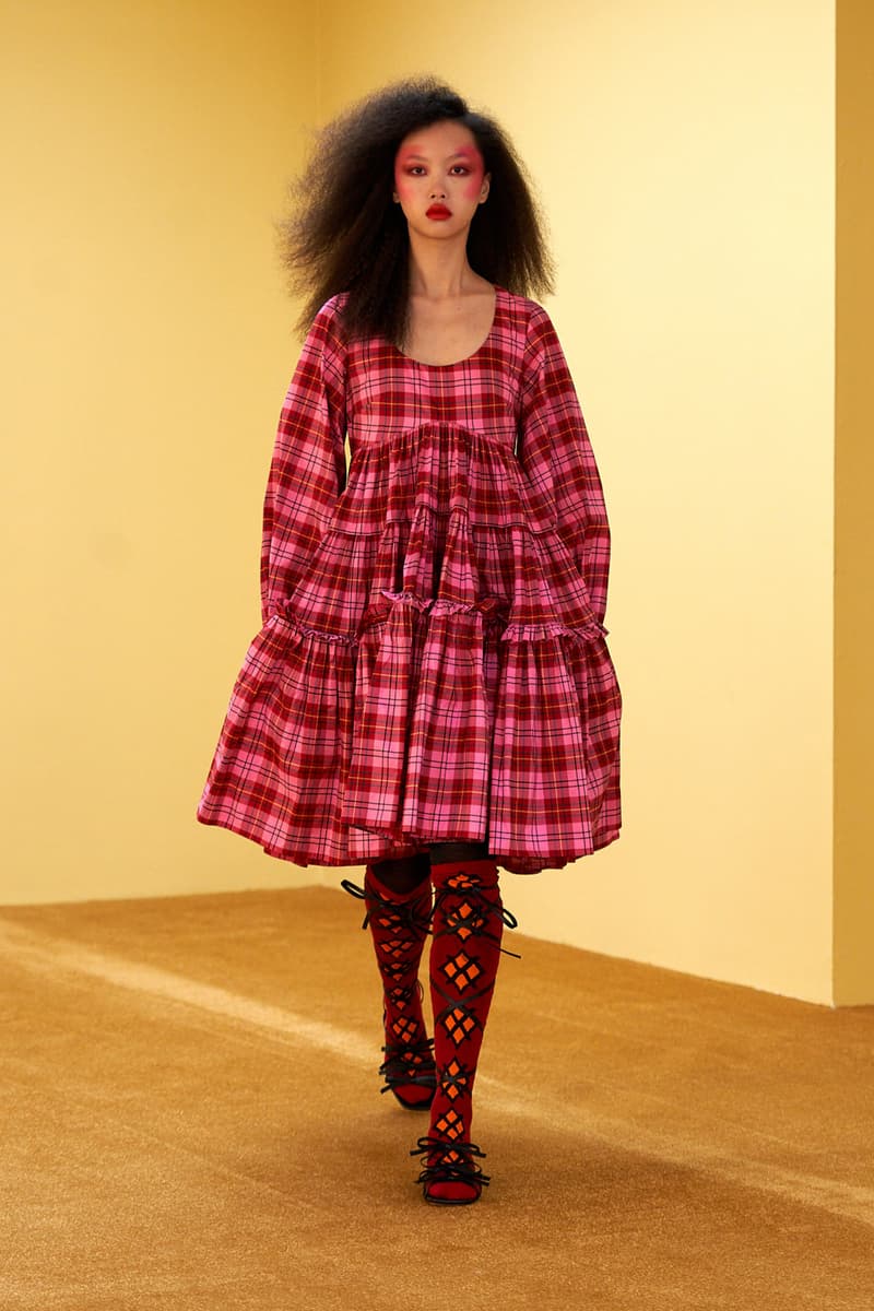 molly goddard fall winter 2021 fw21 collection london fashion week lfw plaid dress