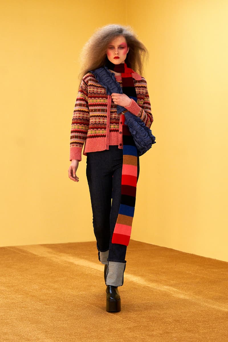 molly goddard fall winter 2021 fw21 collection london fashion week lfw knitwear sweater jeans scarf