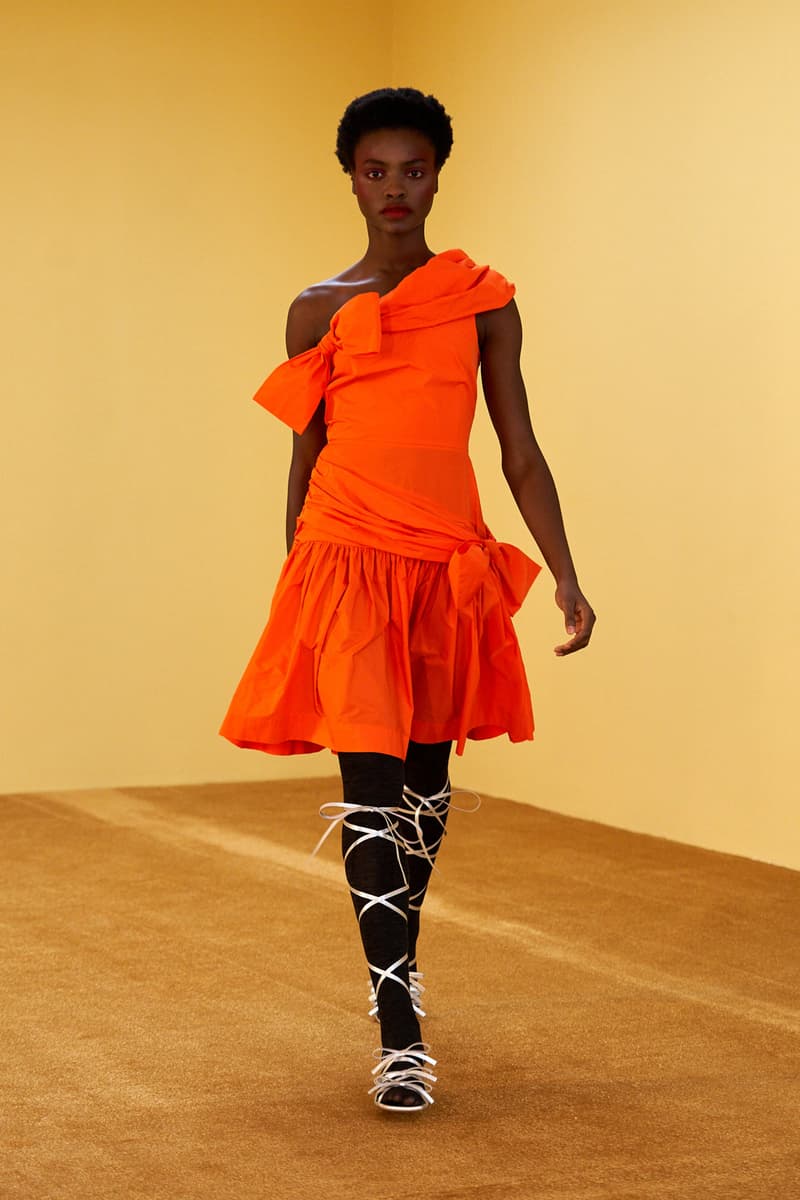 molly goddard fall winter 2021 fw21 collection london fashion week lfw dress ribbons