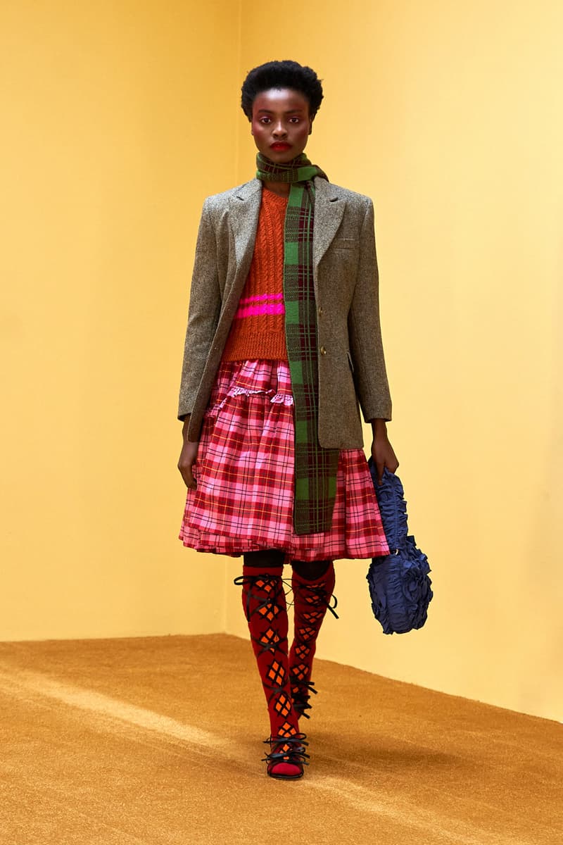 molly goddard fall winter 2021 fw21 collection london fashion week lfw jacket plaid skirt