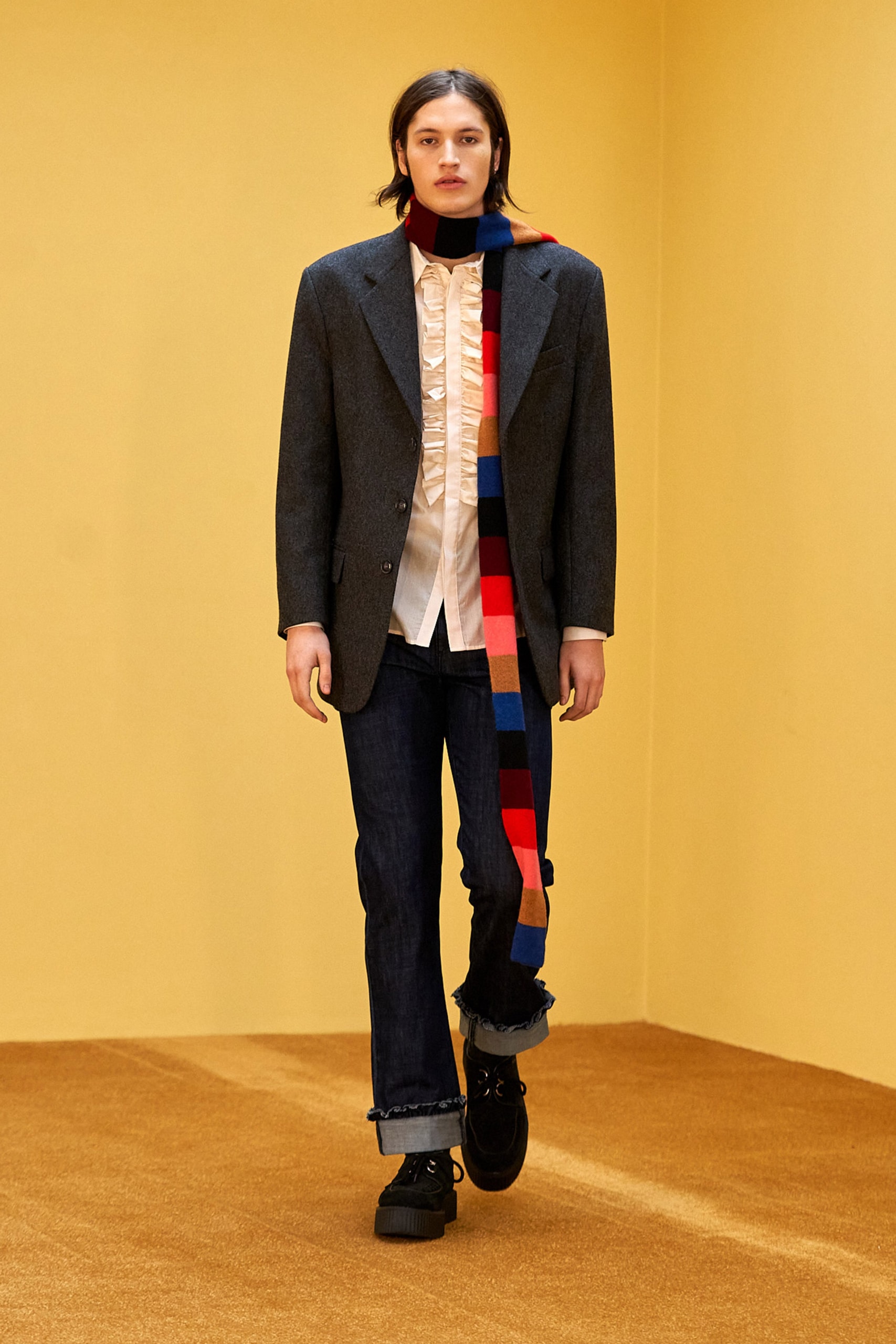 molly goddard fall winter 2021 fw21 collection london fashion week lfw mens suit jacket trousers jeans