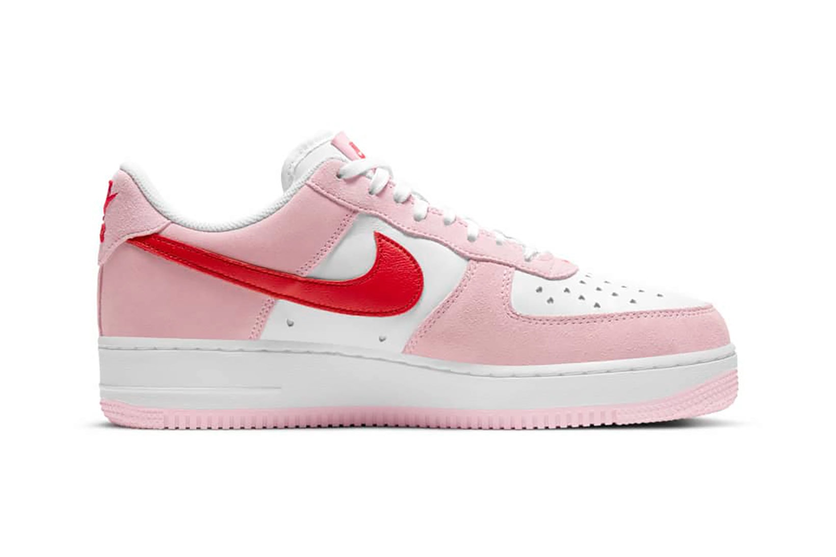 nike air force 1 af1 07 valentines day sneakers pink red white shoes footwear kicks sneakerhead lateral