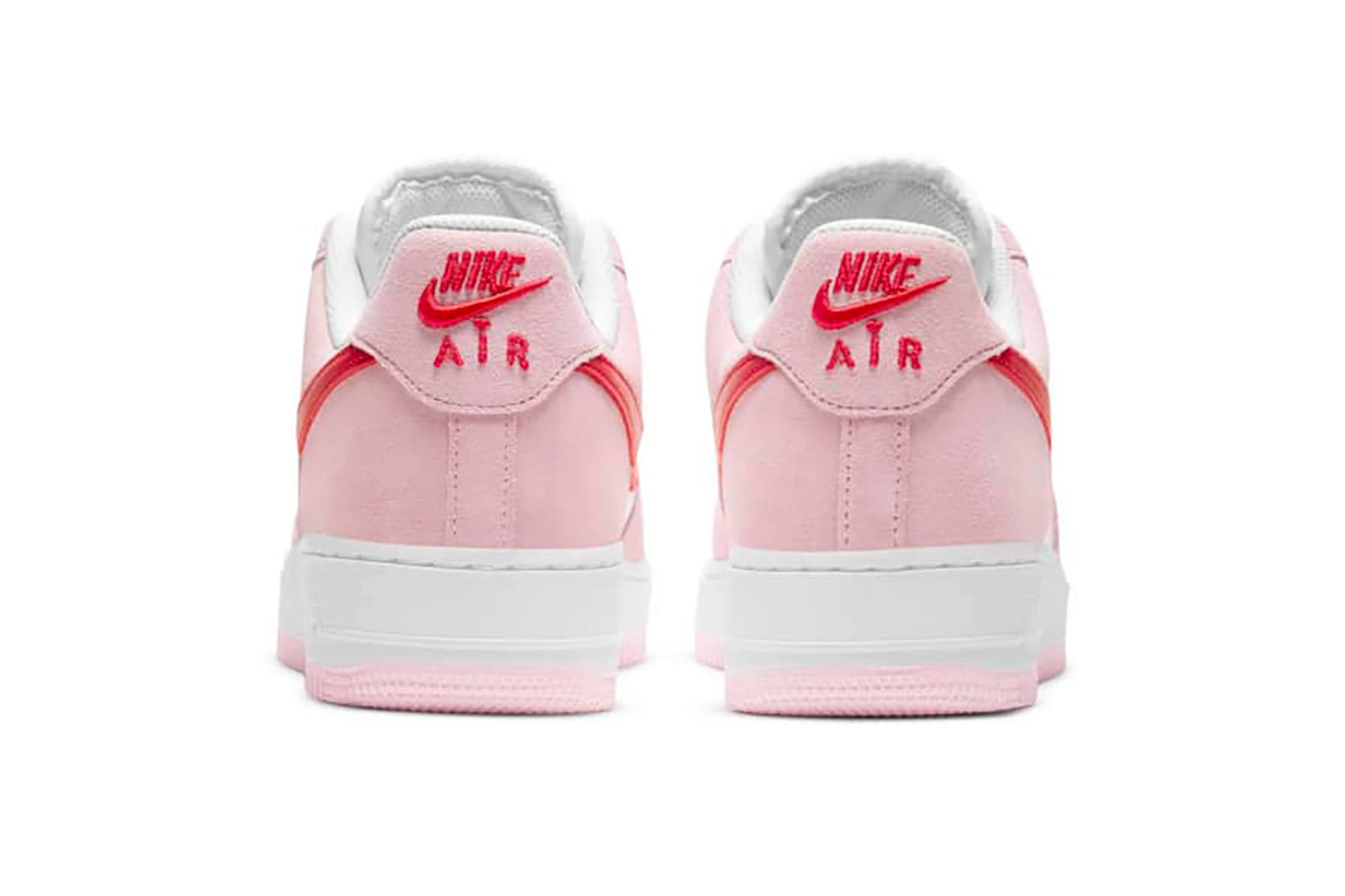 nike pink and red air force ones