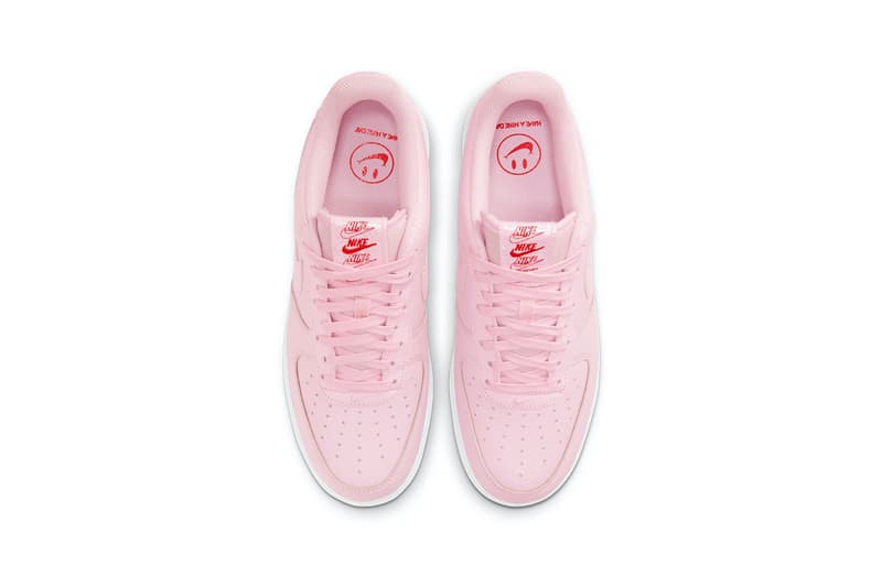 nike air force 1 af1 low pink bag new york city bodegas sneakers footwear shoes sneakerhead aerial birds eye view insole