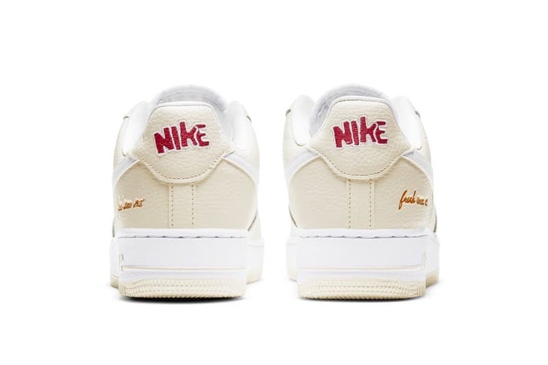 nike air force 1 af1 low popcorn sneakers cream white red colorway footwear shoes sneakerhead heel