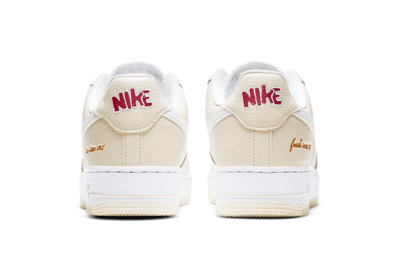 nike air force 1 af1 low popcorn sneakers cream white red colorway footwear shoes sneakerhead heel