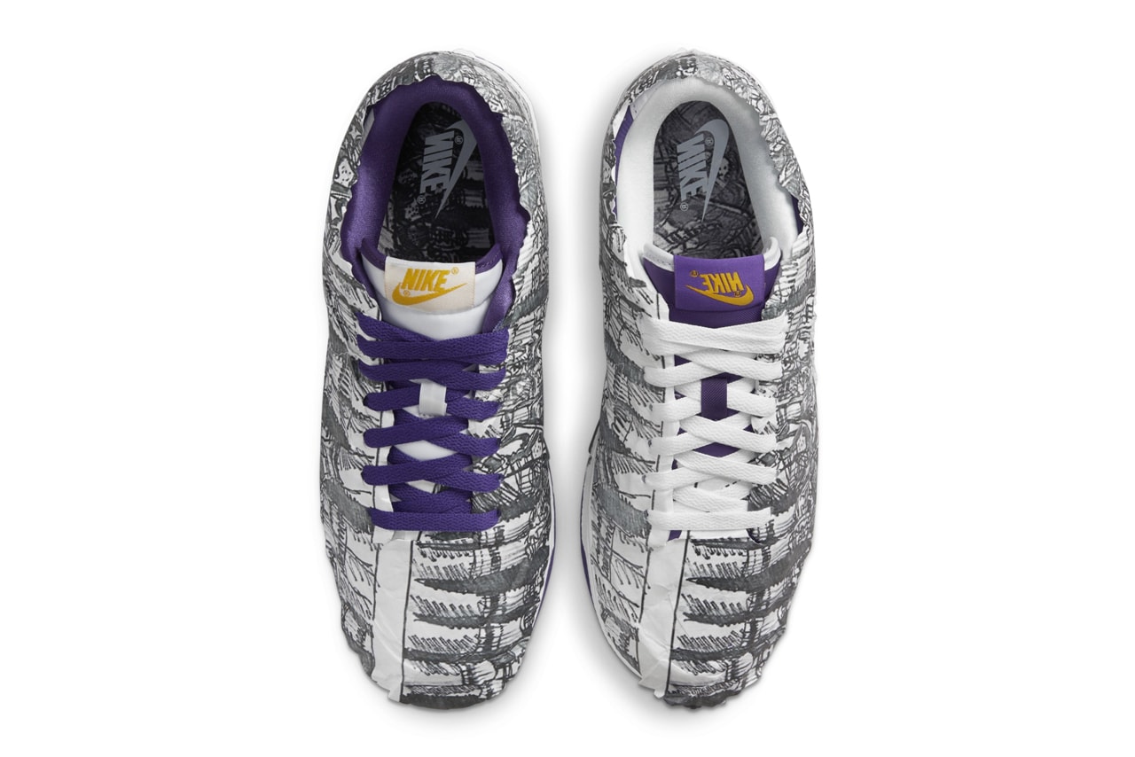 nike dunk low flip the old school purple white details wrapping tissue paper