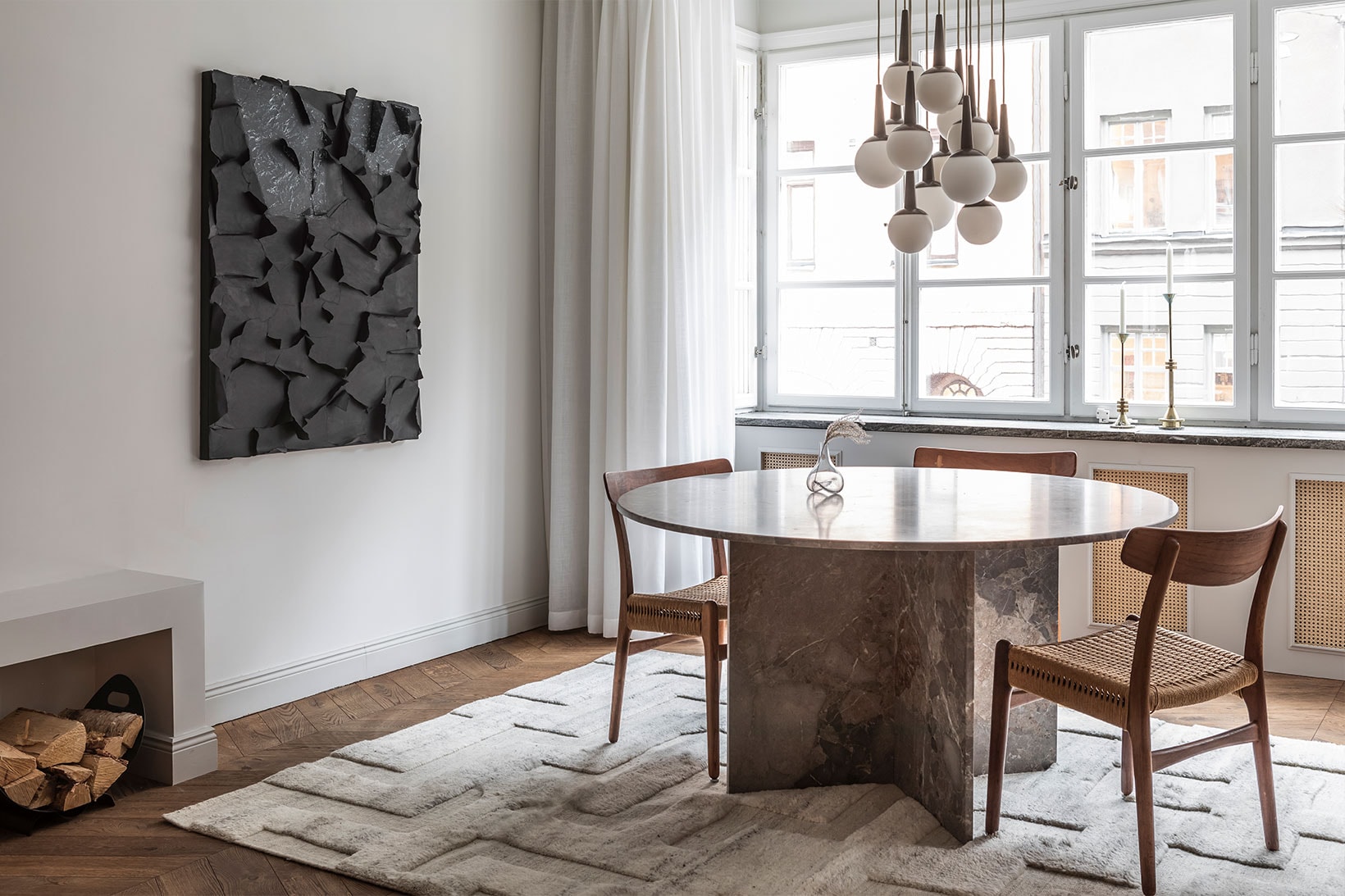nordic knots home decor interior design rugs boho cream mix dining table window