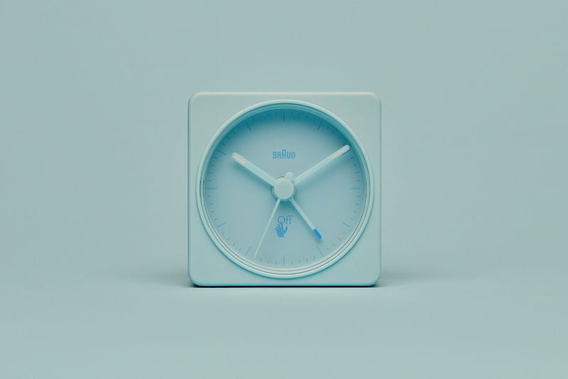 off white braun alarm clock