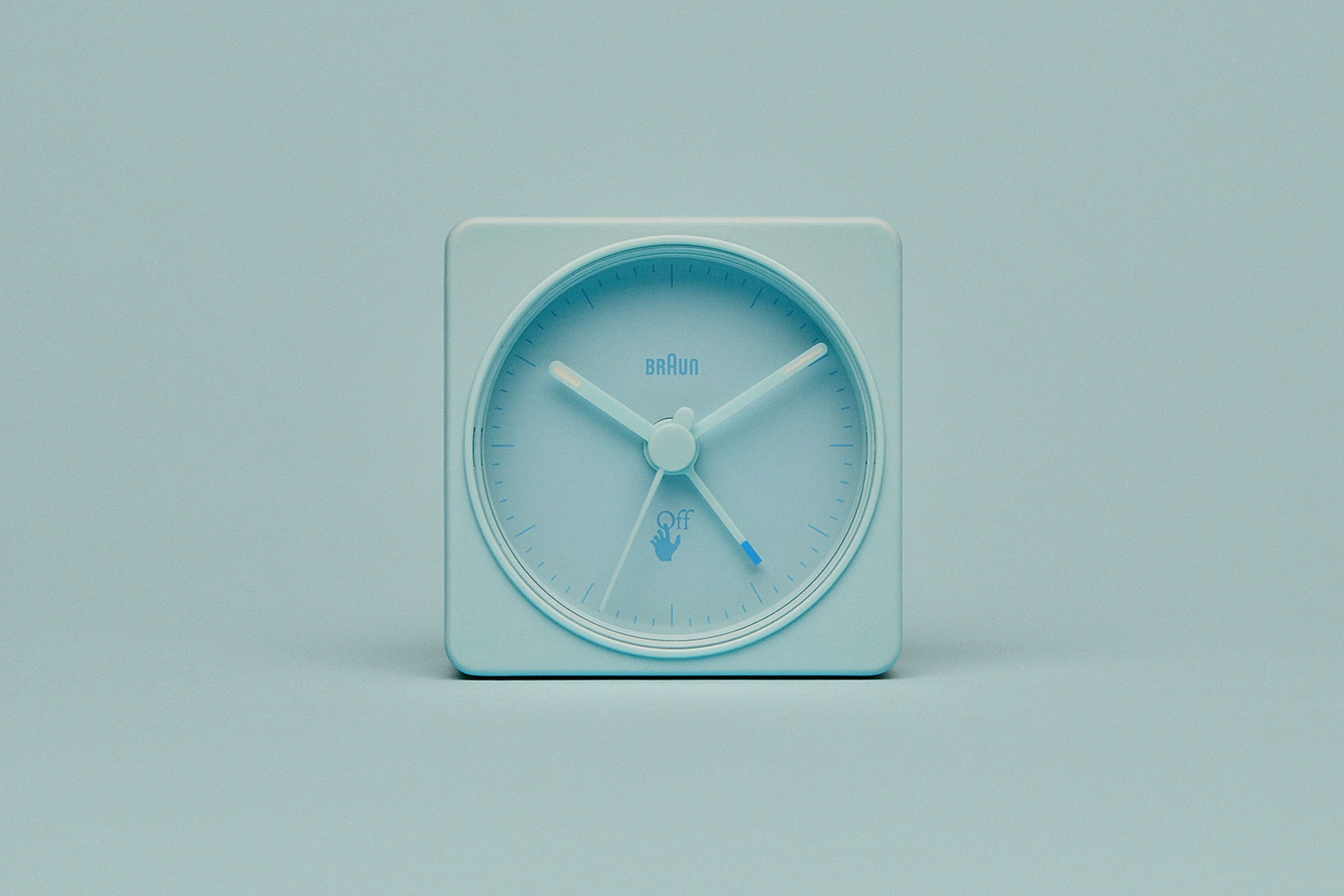 off-white braun alarm clocks collaboration home decor accessories blue front