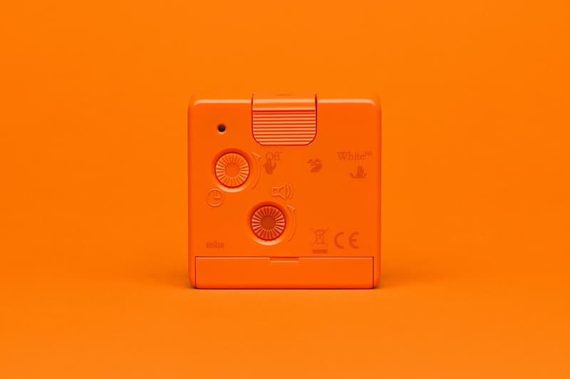 off-white braun alarm clocks collaboration home decor accessories orange back details buttons