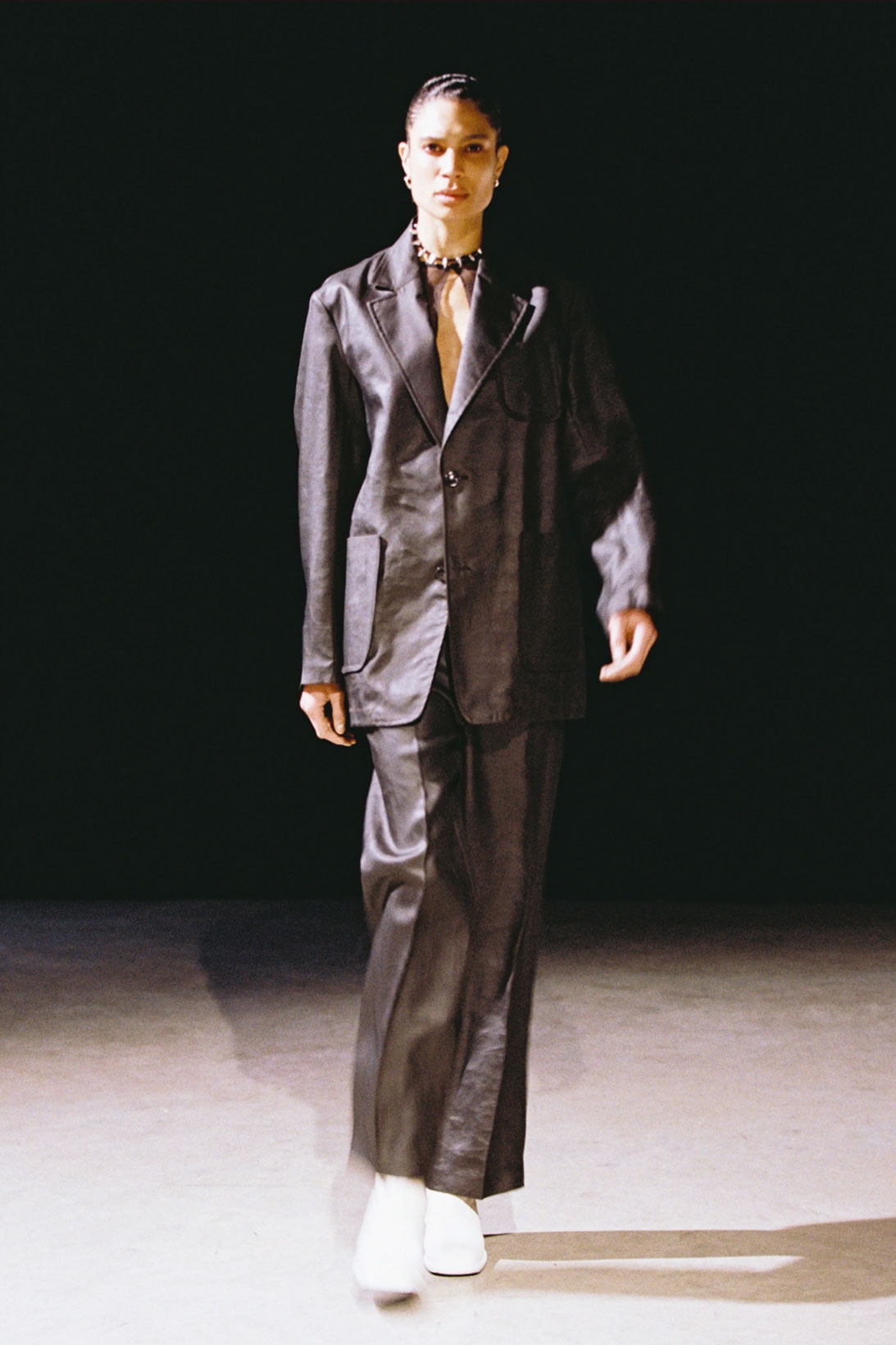our legacy fw21 fall winter 2021 collection runway leather blazer suit