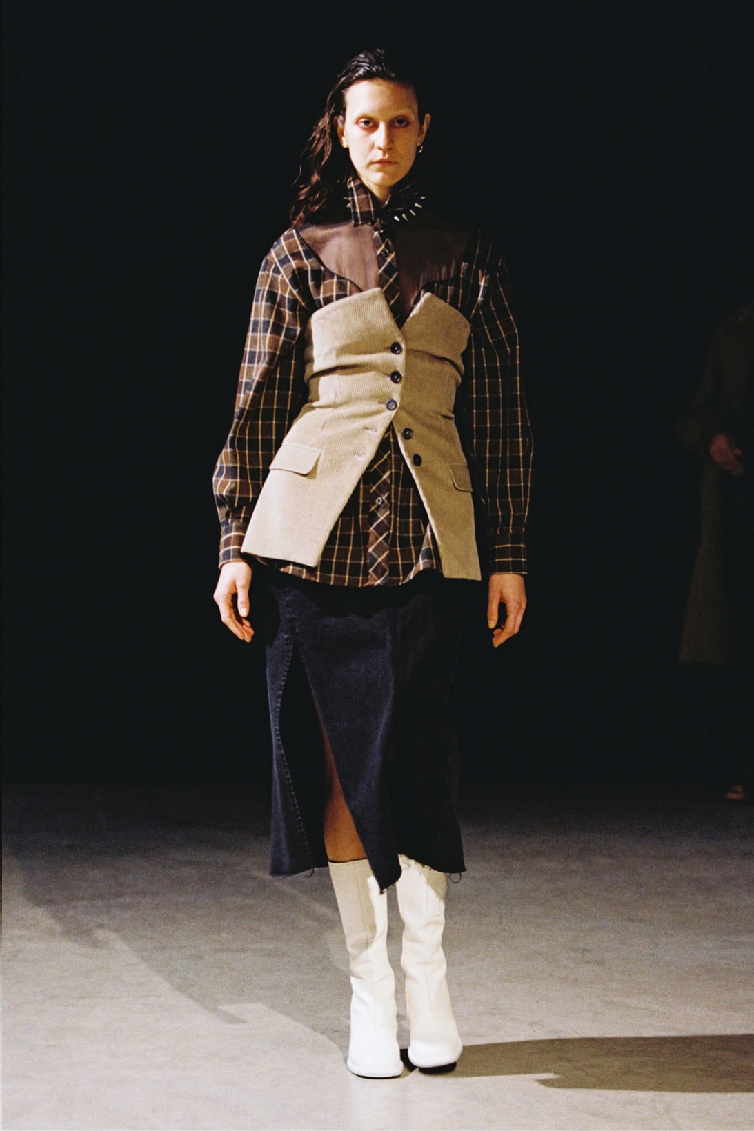our legacy fw21 fall winter 2021 collection runway bustier jacket plaid