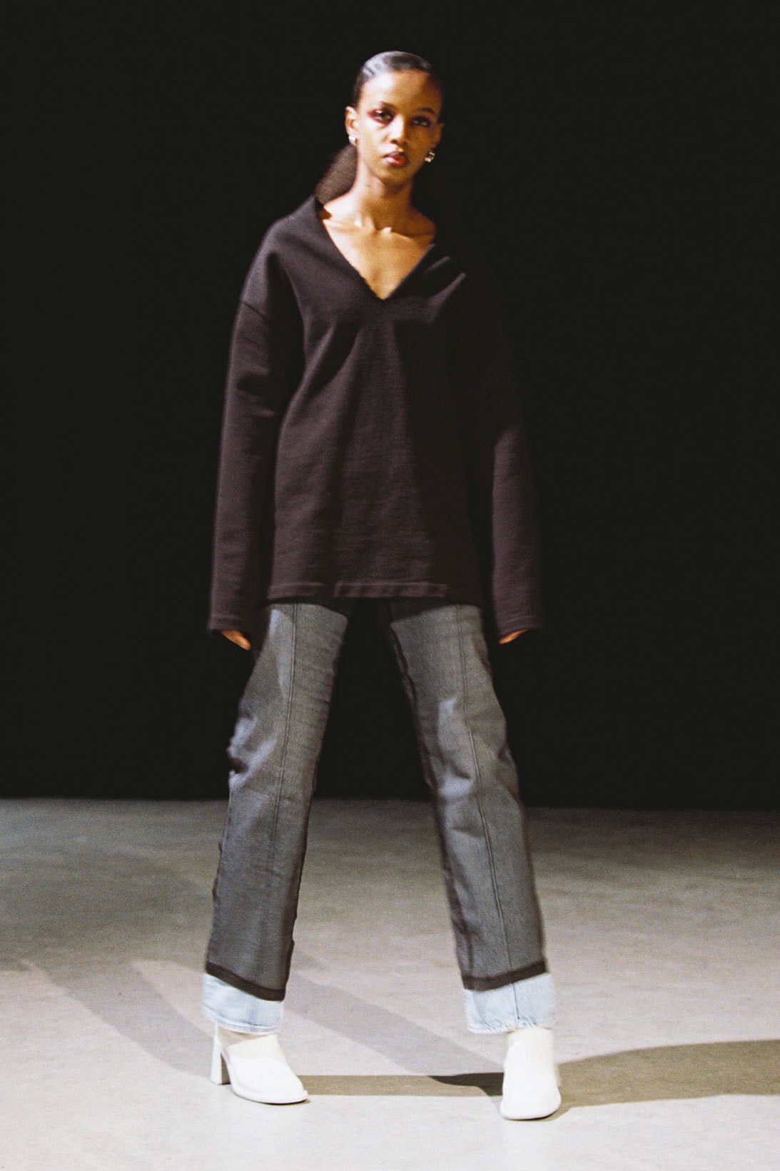 our legacy fw21 fall winter 2021 collection runway knit v-neck sweater