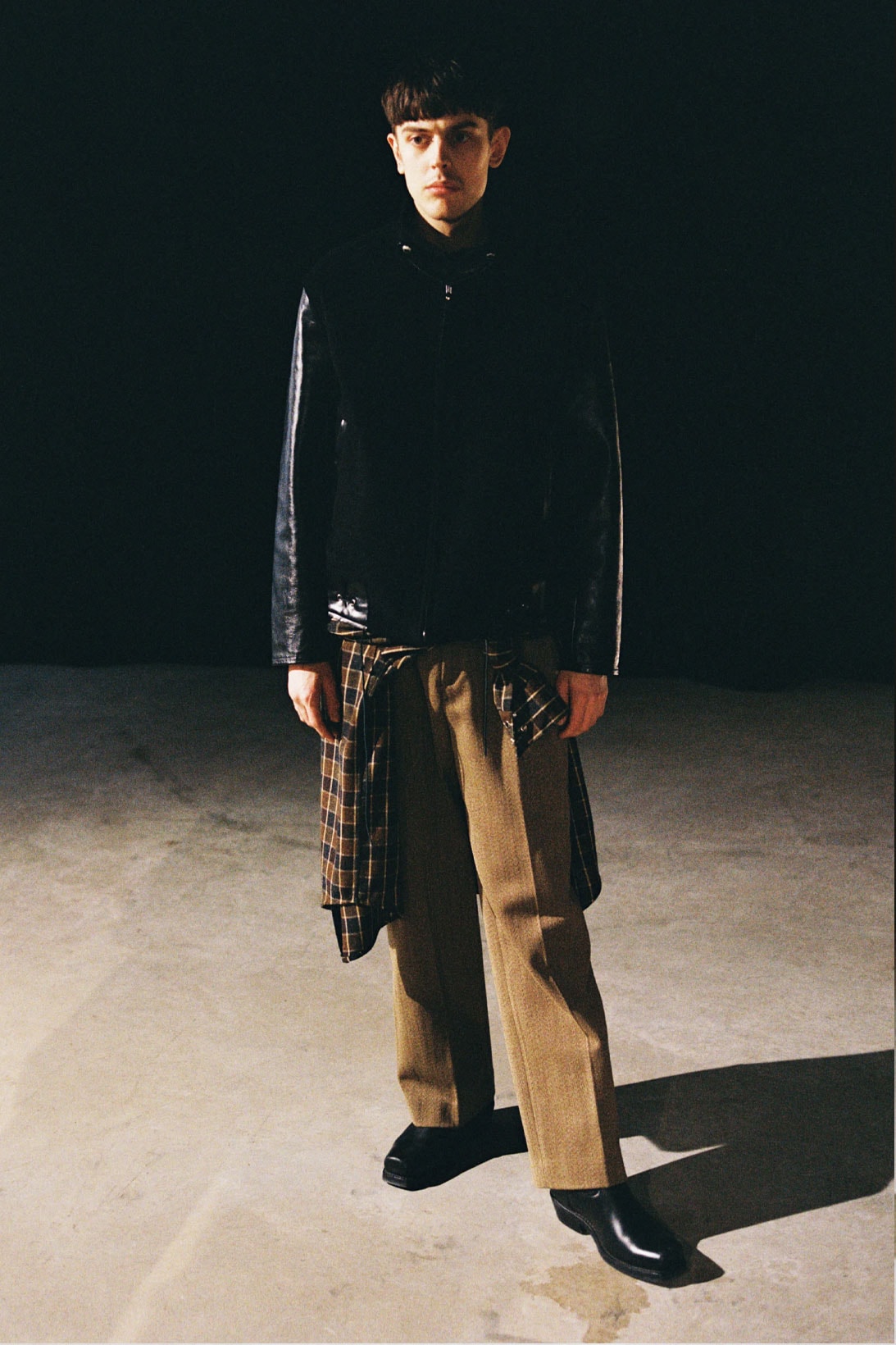 our legacy fw21 fall winter 2021 collection runway leather jacket pants trousers